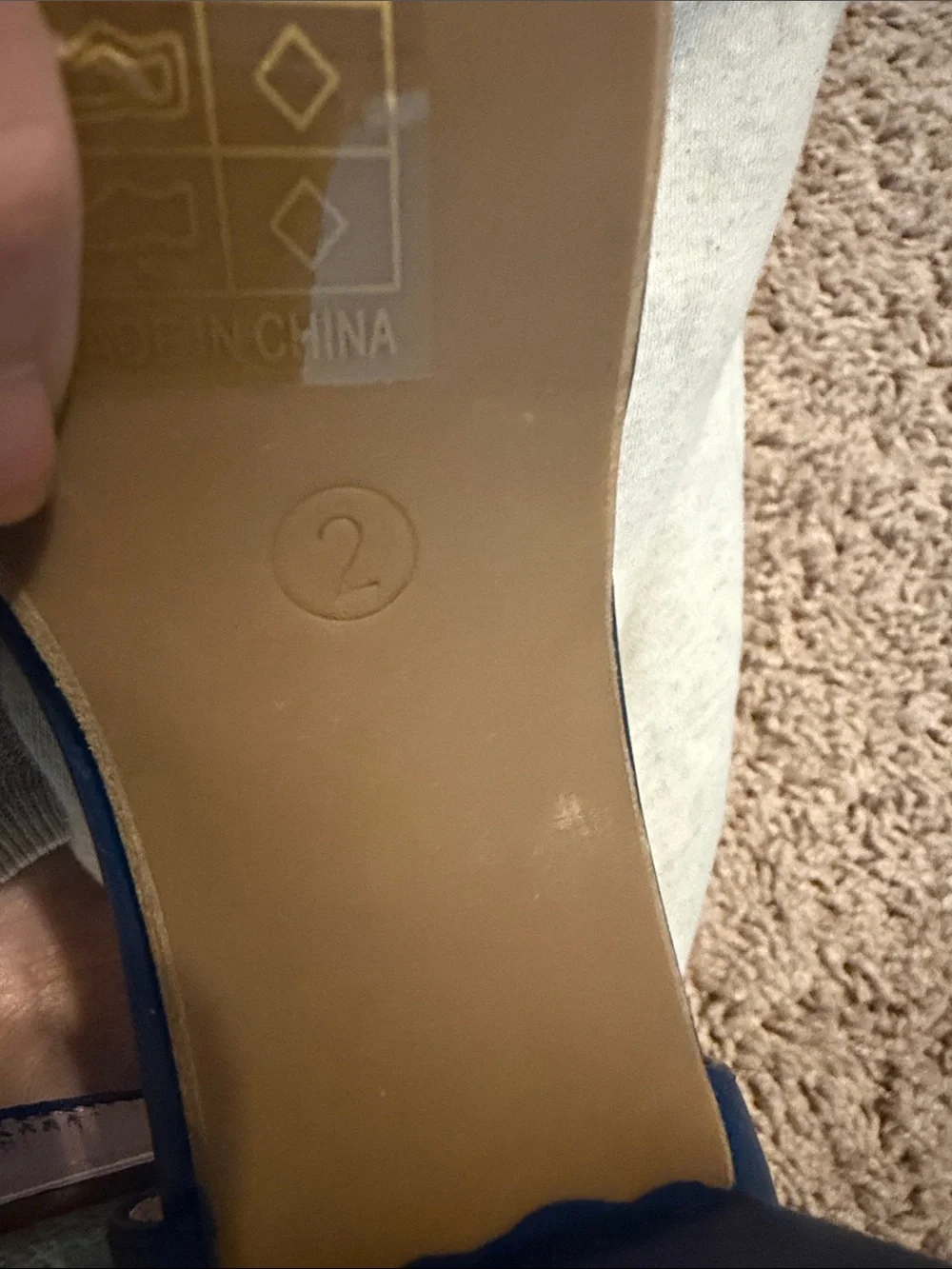 Girls' Navy Block Heel Sandals with Ankle Strap